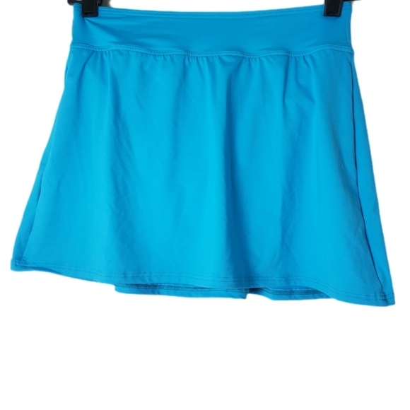 Lands' End NWT Turquoise Blue Swim Skort Swimsuit Skirt With Built In Brief - Picture 1 of 9